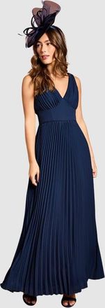Coast Plunge Neck Maxi Dress in Navy at Nordstrom, Size 6