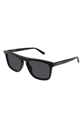 Saint Laurent 56mm Polarized Square Sunglasses in Black at Nordstrom