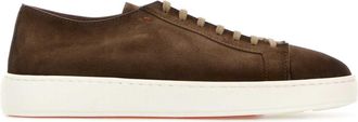 Santoni Brown Suede Damps Sneakers