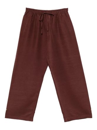 Samuel Gui Yang straight trousers - women - Wool/Silk - S - Red