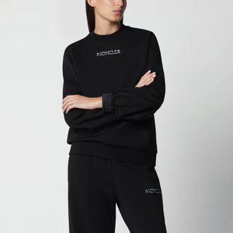 Moncler Black cotton sweatshirt with logo