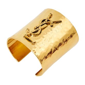 Saint Laurent Accessoires, unisex, Geel, M, Cassandre Hammered Cuff