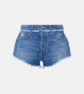 Alanui Fringed denim shorts