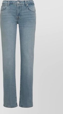 7 For All Mankind denim mid-rise straight-leg jeans