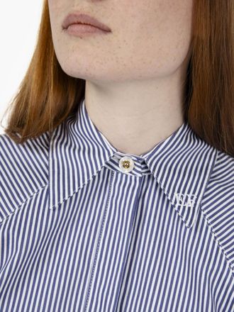 Elisabetta Franchi Camicia in popeline a righe blu / bianco