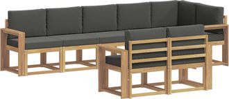 vidaXL Conjunto De Sof&aacute;s De Exterior 8 Uds. Blanco Y Antracita Vidaxl