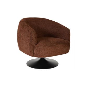Miliboo Silla Giratoria De Tela Efecto Terciopelo Quemado Y Metal Negro Bowie