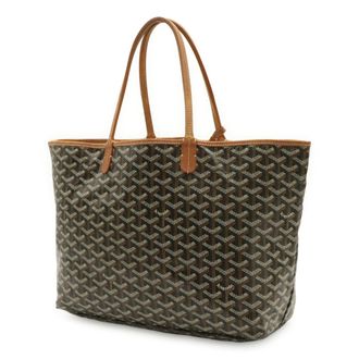 Goyard Black Brown White Coated Canvas Leather Shoulder Bag Tote Bag (Pre-Owned)