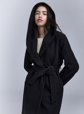 Twik Womens Hooded felted trench coat