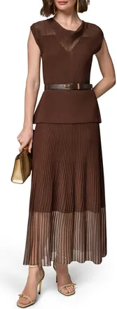 DKNY Belted Cap Sleeve Maxi Dress in Canyon at Nordstrom, Size X-Large