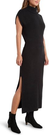 Splendid Madeline Rib Turtleneck Maxi Dress In Black