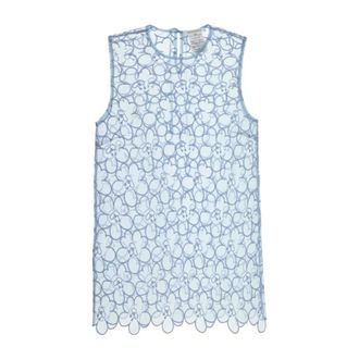 Cecilie Bahnsen Sleeveless Tops, female, Blue, Size: S Cerise Top