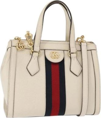 Gucci Pre-owned Handbags, female, White, Size: ONE SIZE Pre-owned Leather Handbag