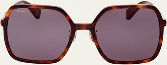 Max Mara Mixed-Media Square Sunglasses