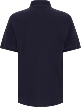 Brunello Cucinelli Logo-Embroidered Piqu&eacute; Polo Shirt - Navy