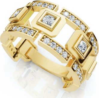 Pompeii3 1 1/4Ct Diamond Ring Mens Lab Grown Wedding Band in 10k White or Yellow Gold
