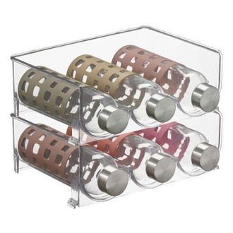 mDesign Plastic Free-Standing Stackable 3 Bottle Storage Rack, 2 Pack in Clear at Nordstrom