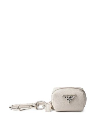 Prada leather bag charm - men - Calf Leather - One Size - Neutrals