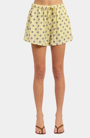 Emory Park Polka Dot Flared Shorts In Butter Yelllow