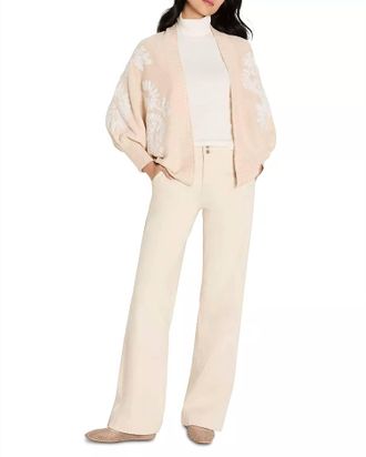 Nic+Zoe Embroidered Cardigan Sweater In Neutral Multi