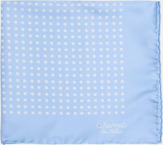 Charvet Mens Printed Silk Pocket Square