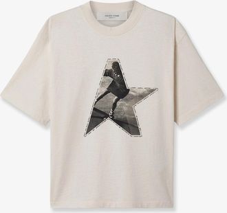 Golden Goose T-shirt in cotone con stampa frontale - GOLDEN GOOSE DELUXE BRAND - gender_Woman