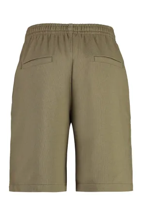 Isabel Marant Mens Mahelo Cotton Bermuda Shorts Khaki