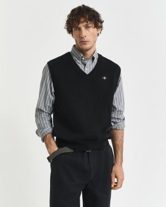 GANT Men Classic Cotton Vest (XXL) BLACK