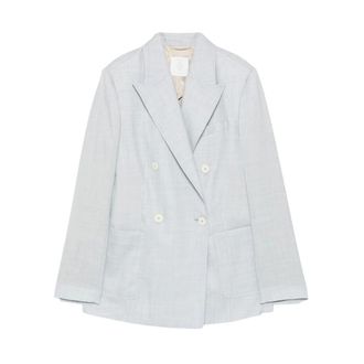 Eleventy Blazers, female, Blue, Size: L Blazer doppiopetto