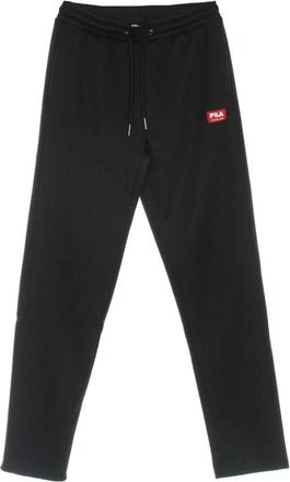 Fila Zwarte Tapered Track Broek Stijlvol Athleisure - Heren - Sweatpants - Zwart - XS - Polyester - Broeken
