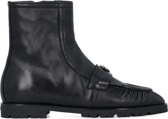 Pinko Nora pleated-detail boots - women - Goat Skin/Goat Skin/Rubber/Elastodiene - 37 - Black