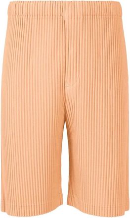 Issey Miyake Korte Broeken, Heren, Oranje, L, Geplooide broeken in verschillende kleuren