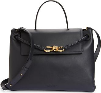 Bottega Veneta Ciao Ciao Knot Detail Leather Top Handle Bag in 4184 Nocturnal-Muse Brass at Nordstrom