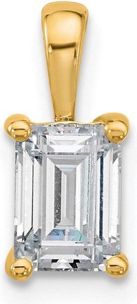Diamond2Deal 14k Yellow Gold 1 Ct Emerald Cut Lab Grown Diamond Pendant