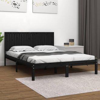 vidaXL Vidaxl - Estructura De Cama De Madera Maciza De Pino Negro 200x200 Cm