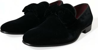 Dolce & Gabbana Mens Velvet Loafer Black Cotton