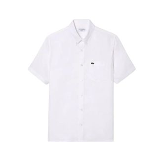 Lacoste Short Sleeve Shirts, male, White, Size: S/M Camicia