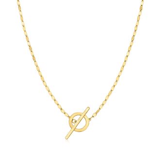 RS Pure by Ross-Simons Italian 14kt Yellow Gold Lumachina Toggle Clasp Necklace