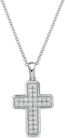 Bony Levy 18K White Gold Pav&eacute; Diamond Cross Pendant Necklace at Nordstrom Rack