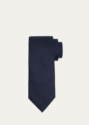 Ermenegildo Zegna Mens Herringbone Wool and Silk Tie