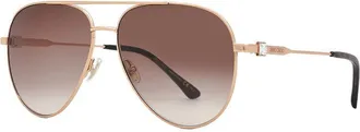 Jimmy Choo London Aviator Gold Copper Frame Sunglasses - Gold