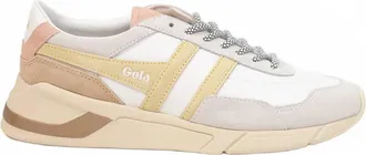 Gola Womens Eclipse Pure Sneakers In White/lemon/pearl Pink