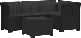 vidaXL Sof&aacute; De Jard&iacute;n Para 4 Personas Con Dise&ntilde;o De Rattan Pp Vidaxl