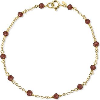 Jewelmak 14K Garnet Bracelet