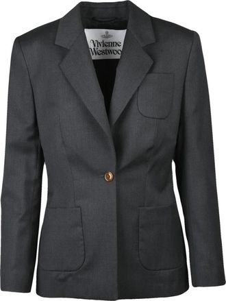 Vivienne Westwood Giacca Sfiancata - Dames - Blazers - Grijs - L - Wol - Jassen