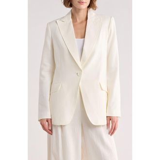 Max Studio Linen Blend Blazer in Off White at Nordstrom Rack, Size X-Small