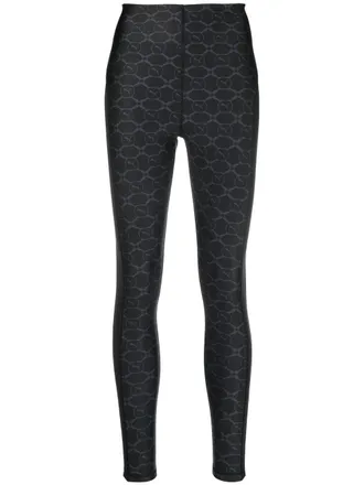 Puma monogram-print leggings - women - Spandex/Elastane/Polyester - S - Black