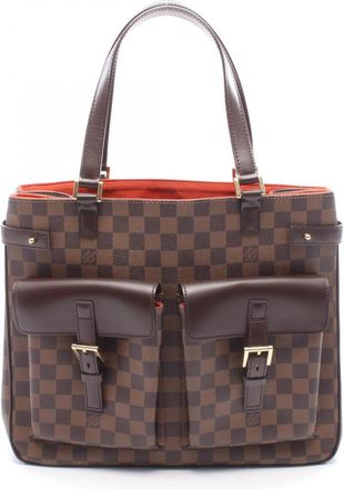 Louis Vuitton Brown Ebene Coated Canvas Leather Handbag Tote Bag (Pre-Owned)