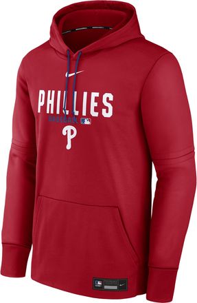 Nike Mens Philadelphia Phillies Authentic Collection Nike Therma MLB Pullover Hoodie in Red | NAC3161NPP-RMG