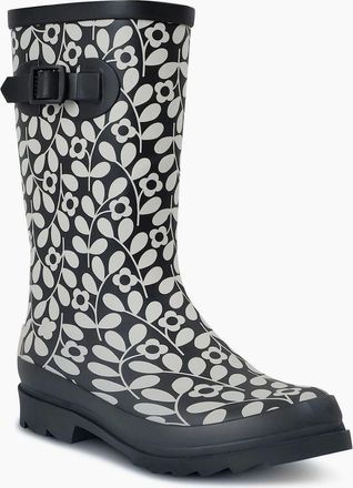 Regatta Womens Orla Quarter Wellington Floral Rain Boots - Black - Size: 6.5